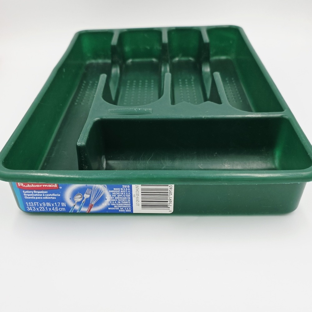 Rubbermaid Cutlery Silverware Tray #2919 Drawer‎ Organizer Hunter Green 1994 USA - Picture 4 of 6